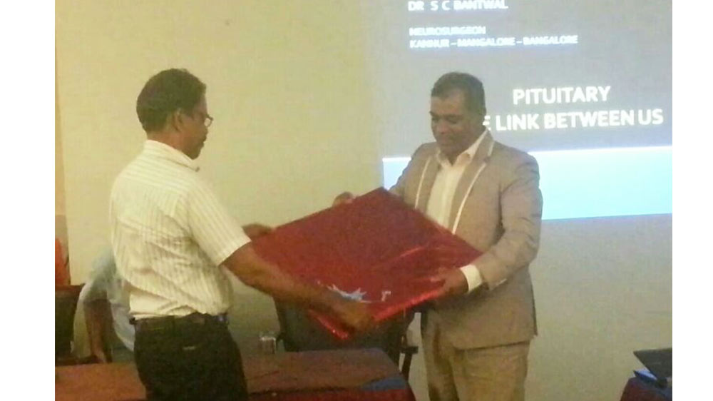 Seminar on Pituitary tumor management Kasargod 2014. Dr. Bantwal is an authority on this and was on 